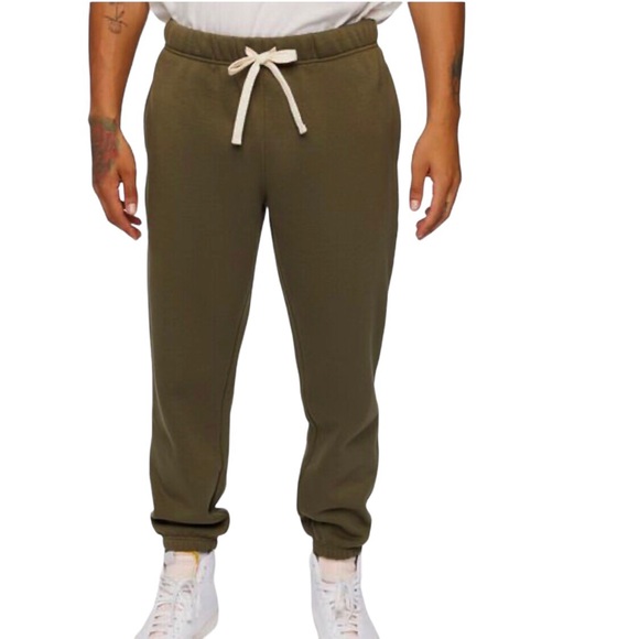 Men’s Fleece Drawstring Army Green Joggers Size S Forever 21 - Picture 1 of 8